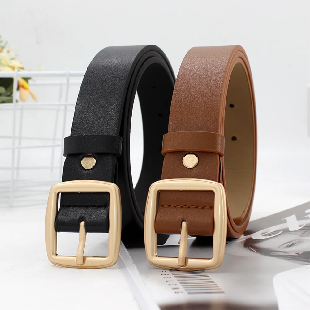 

1Pcs Women Belt Adjustable Black Buckle Casual Waist Hip Fashionable Stylish Durable Accessory