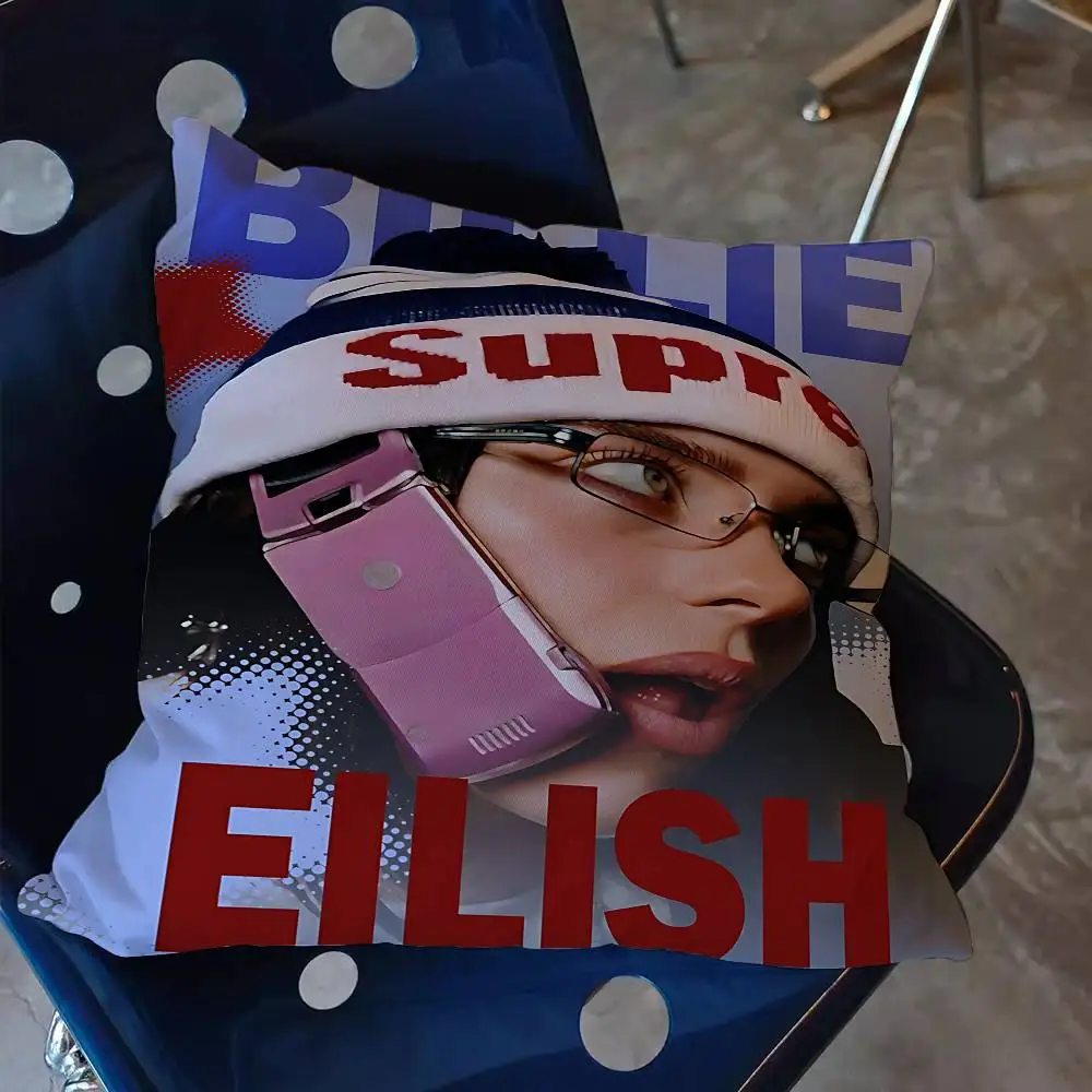 1pc Famous Singer B-billieS Singer  Cushion Cover Car Throw Pillow Case For Sofa Car Christmas Gift 40x40cm 45x45cm