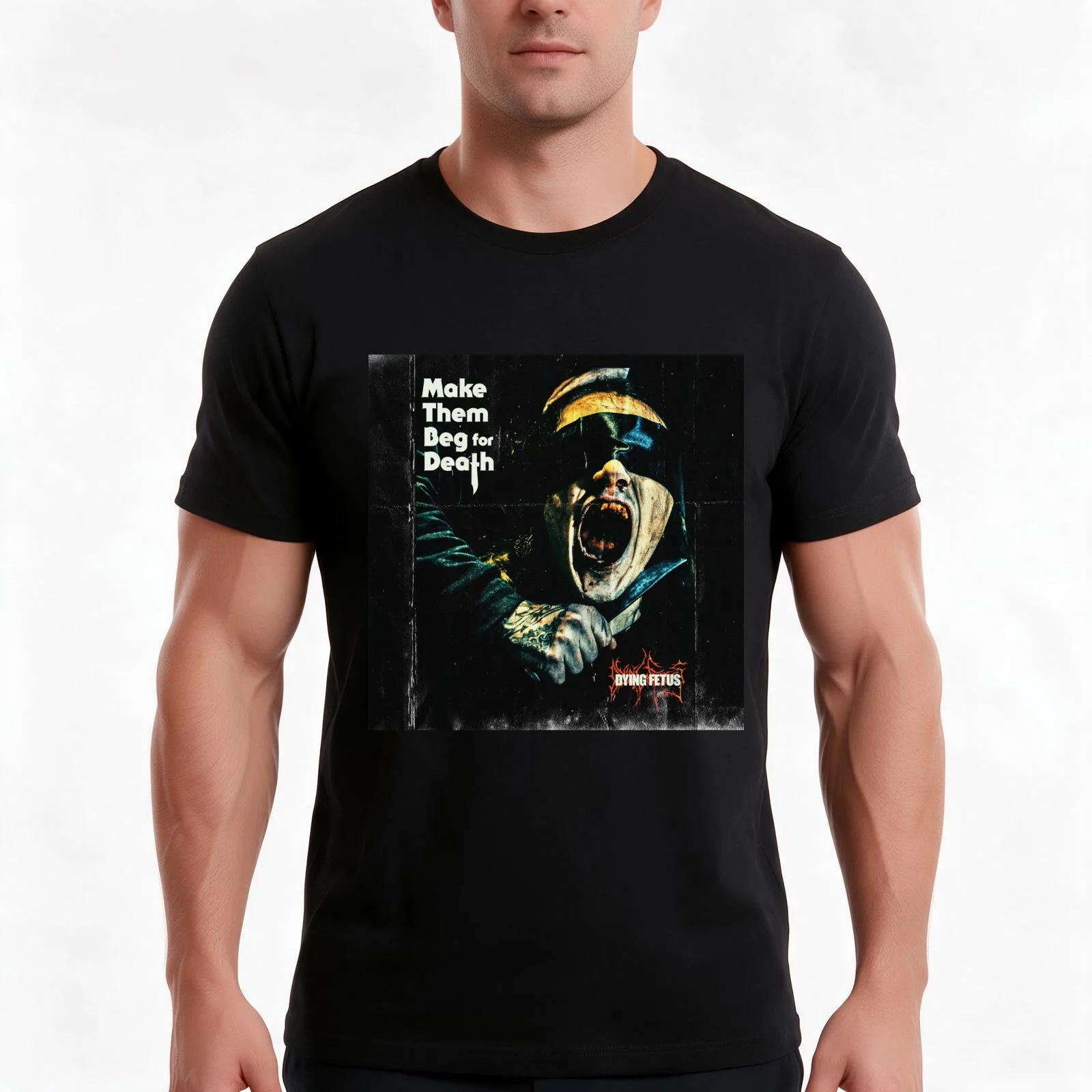 Make Them Beg For Death Dying Fetus T-Shirt Summer Casual Cotton Tee Oversized Streetwear Tops Vintage Graphic Print