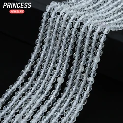 A+ Natural White Quartz Crystal 2 3 4mm Faceted Beads for Jewelry Making Wholesale Citrine Loose Stone Beads DIY Accessories