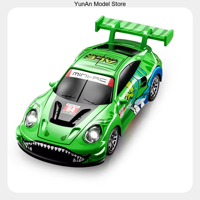 Rc Drift Car With Led Light 2.4g 4wd Full‑Proportional Remote Control Mini Desktop High‑Speed Professional Scy‑64001 1:64 Scale