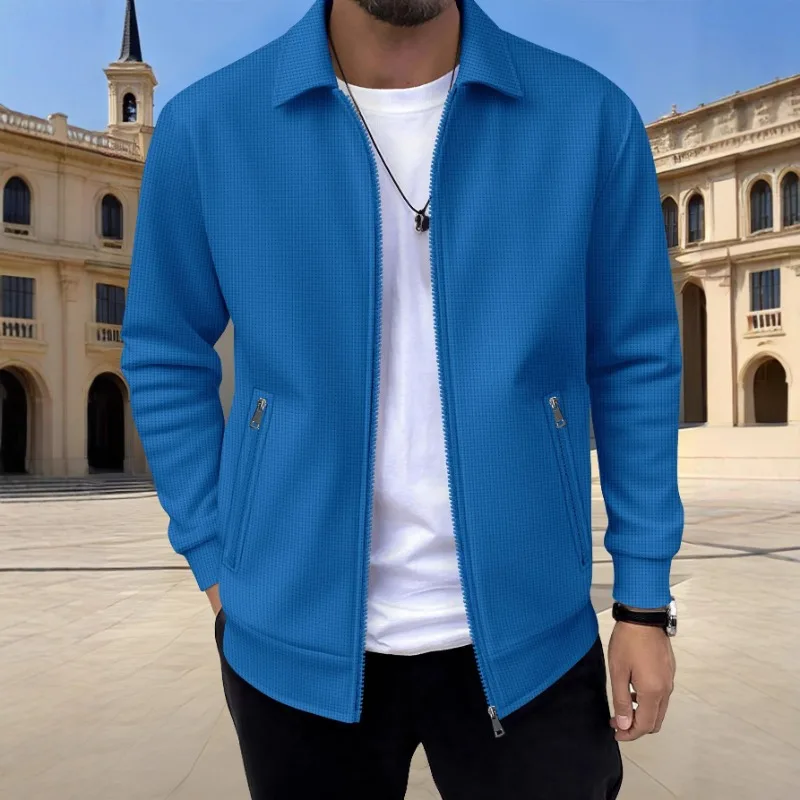 2025 New Casual Men's Winter New Solid Color Pocket Zipper Long-sleeved Jacket Jacket