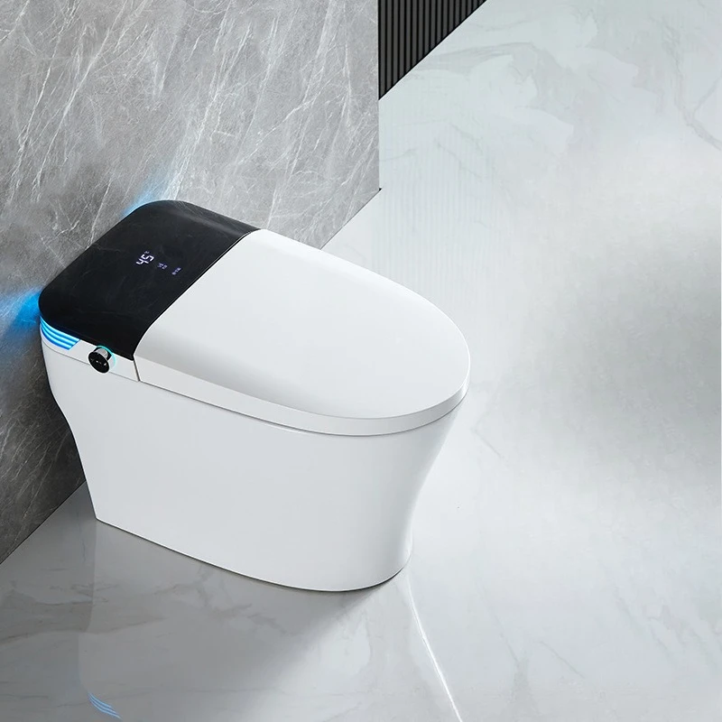 Instant seat heating automatic smart toilet built-in water tank voice foam shield