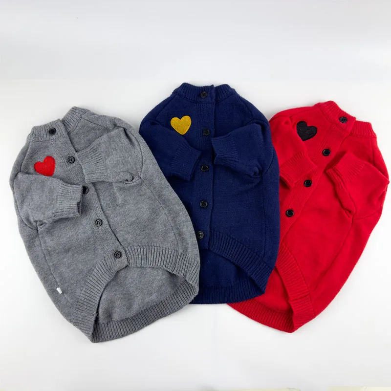 New Autumn And Winter Comfortable Fashion Small And Medium-Sized Pets Simple Solid Color Cardigan