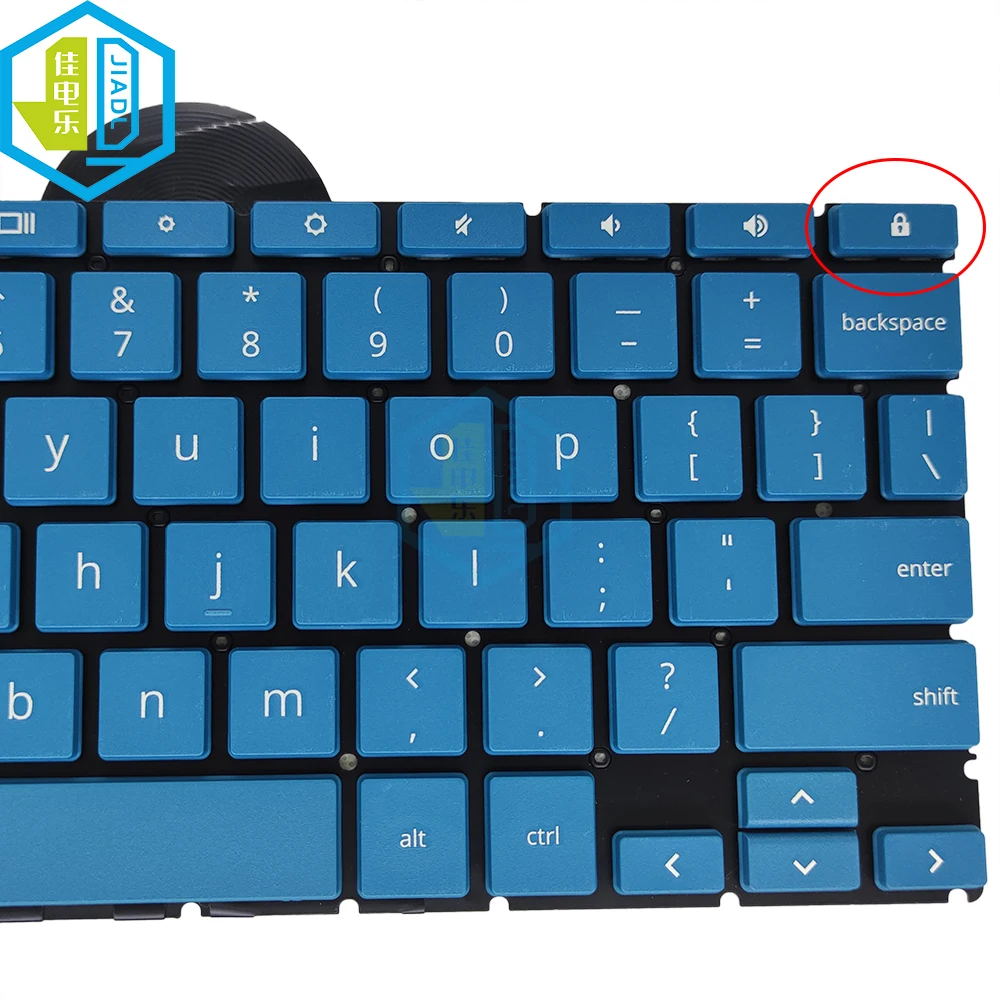 US English Blue Keyboard For HP Chromebook X360 11 G3 EE Chromebook X360 11MK G3 EE Blue Keycaps Notebook Keyboard