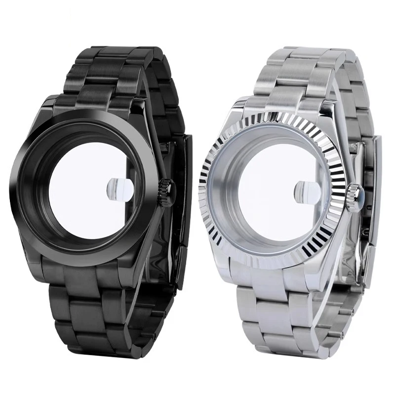 ل رولكس NH36 NH35 حركة طقم عصري حزام الساعات ل Datejust أويستر الفولاذ المقاوم للصدأ تعديل حالة 36mm39mm الهاتفي الأسود الفضة