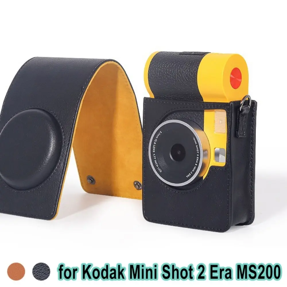 with Shoulder Strap Instant Camera Case Anti Scratch PU Leather Storage Bag Wear Resistant for Kodak Mini Shot 2 Era MS200
