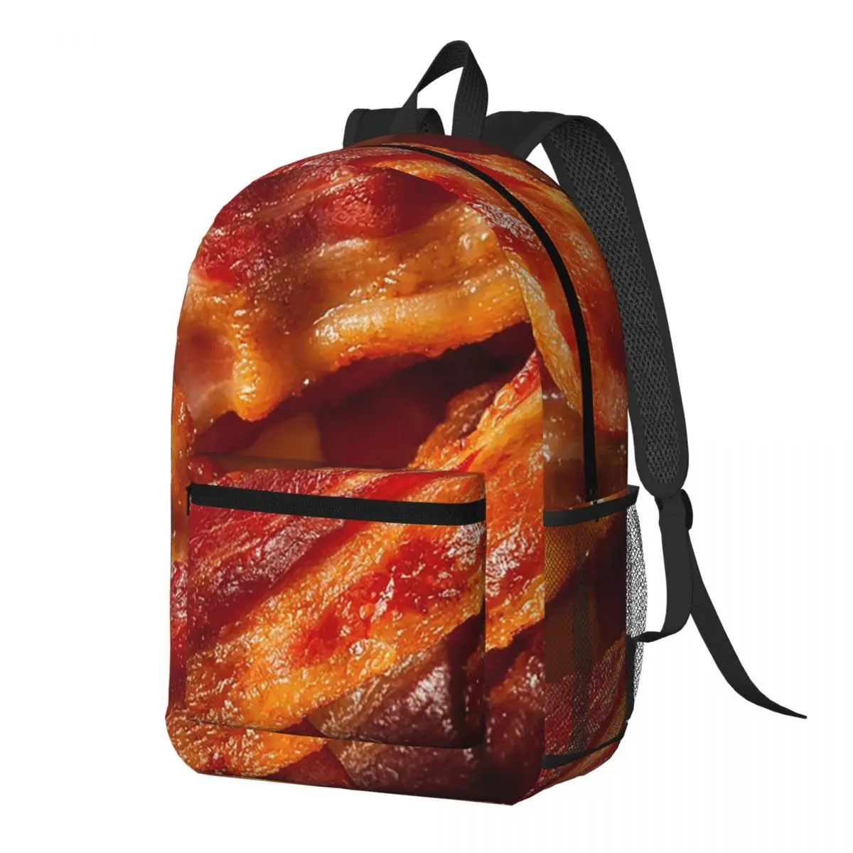 

Crispy Bacon Texture Meat Lovers Backpack Daypack Large Capacity Kids BookBag School Bag Shoulder Bags for Men Women