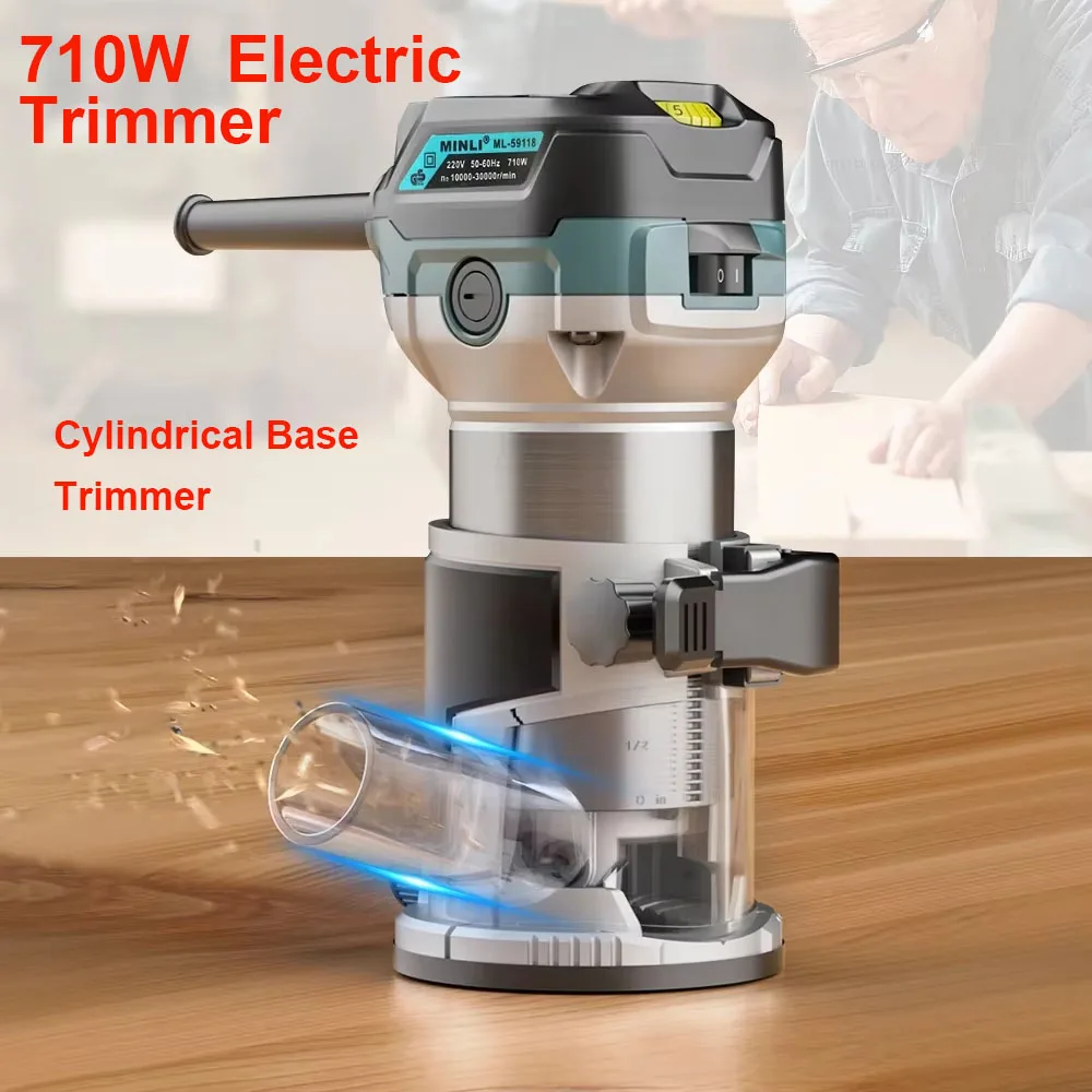 Electric Trimmer 710W Router Wood Milling Machine Carpentry Woodworking Laminate Manual Trimming Tools Trimmer Tupia Power Tools