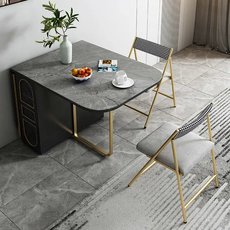 طاولة طعام وكراسي قابلة للطي، شقة صغيرة، حديثة وبسيطة، متعددة الوظائف، موفرة للمساحة، طعام منزلي تلسكوبي