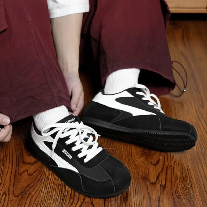 

Retro Fashion Casual Thick Soled Shoes for Men 2025 Spring New Comfortable Shallow Mouth Shoes Non Slip Lace Up Chunky sneakers