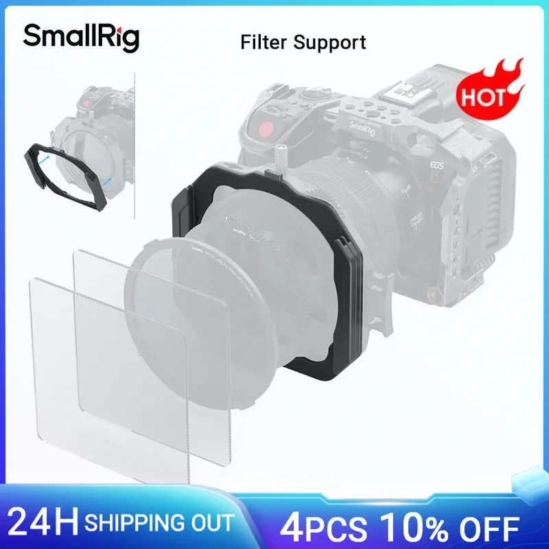 SmallRig 100mm Filter Support for Matte Boxes, Lightweight Camera Filter Support, with Adjustable Clamps -4654