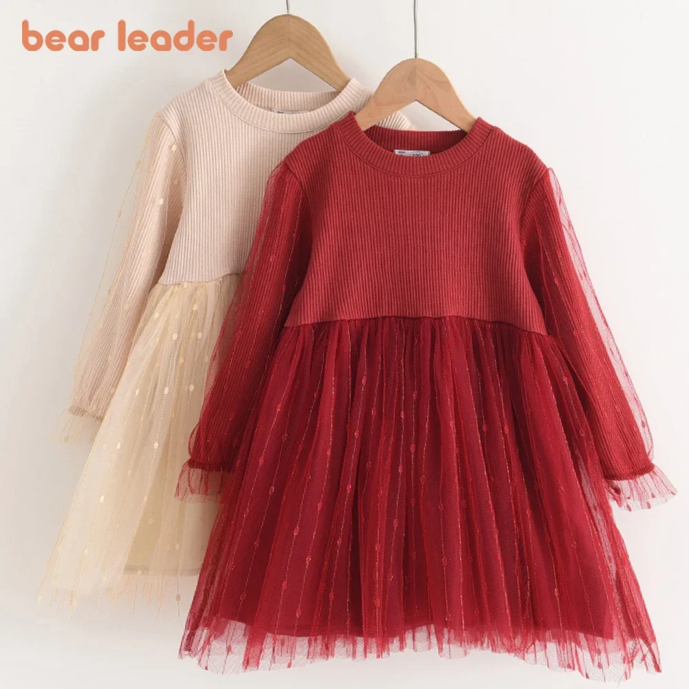 Bear Leader Mesh Designs Girl Dress Children Party Costume Kids Vestidos Infant Tutu Mesh Dress Casual Baby Girls Princess Dress