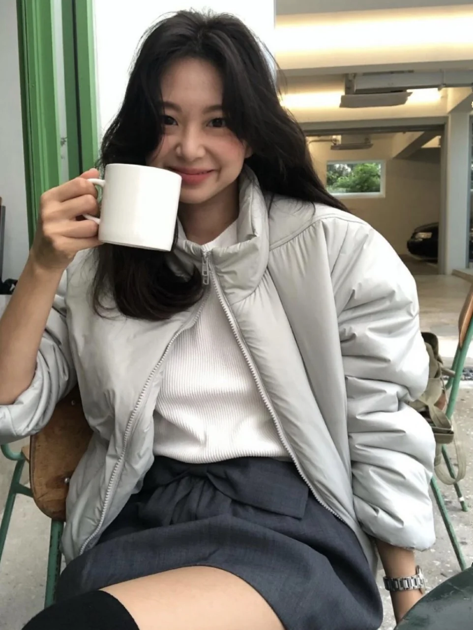 Lowclas * ic الشتاء Thiened الأبيض Du أسفل Jaet المرأة ort معطف دافئ Sli الوقوف طوق معطف مبطّن Fem ملابس خارجية