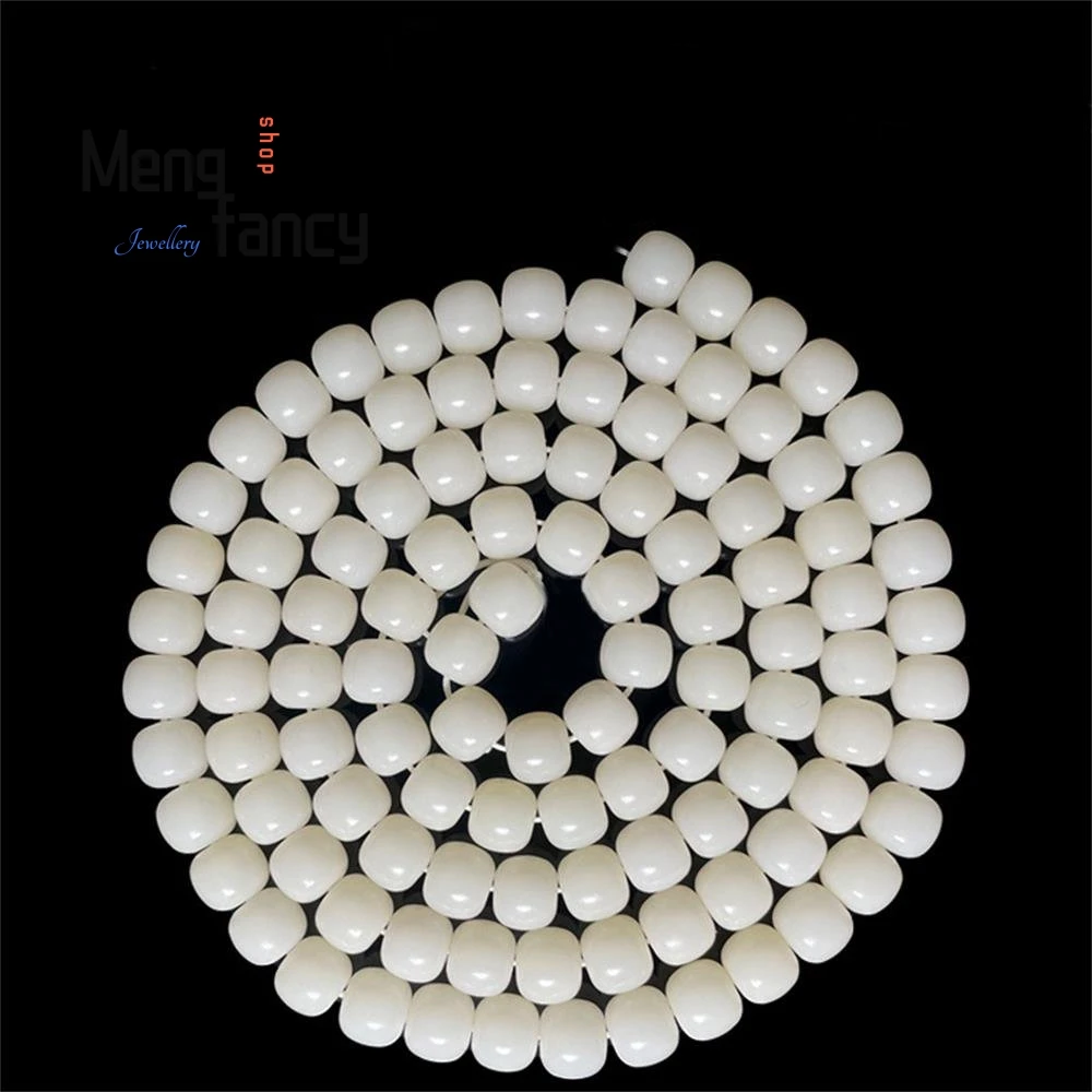 Natural White Jade Bodhi Root 114 Buddha Beads Bracalet Charms Fashion Women Men Necklace Fine Jewelry Accessories Holiday Gifts