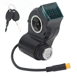 Electric Scooter Key Switch Lock Waterproof 3 Pin 10 Inch Scooter Digital Display Switch Lock ABS with 2 Keys for Maintenance