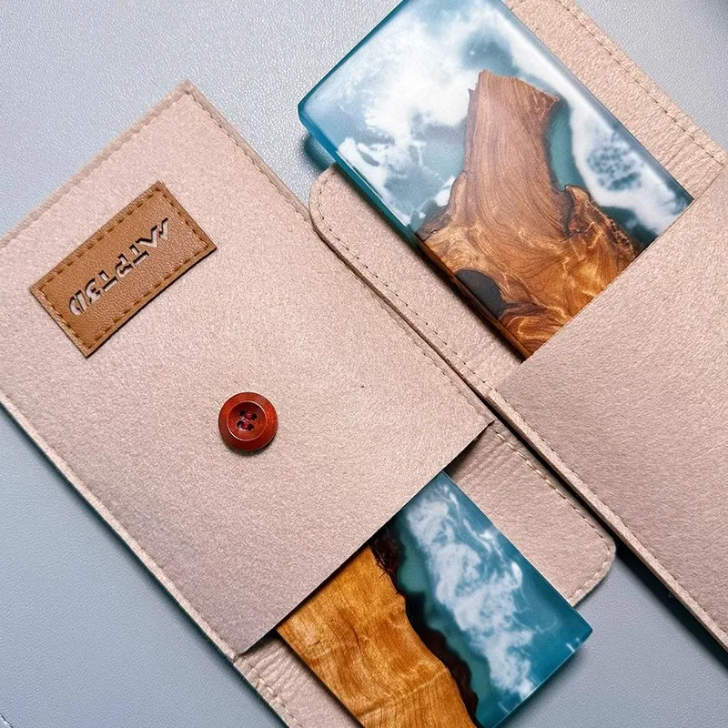 MiFuny 海の波のテーマキーボードハンドレスト無垢材樹脂リストレストカスタムパームレストゲームキーボードデスクトップ装飾用