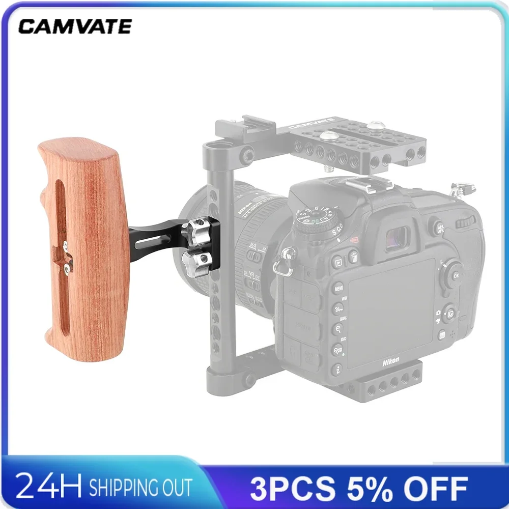 CAMVATE-مقبض خشبي متعدد الاستخدامات C2355 ، مقبض قابل للانعكاس وقابل للتعديل ، 1/4 بوصة ، اتصال مسمار الإبهام (على كلا الجانبين)