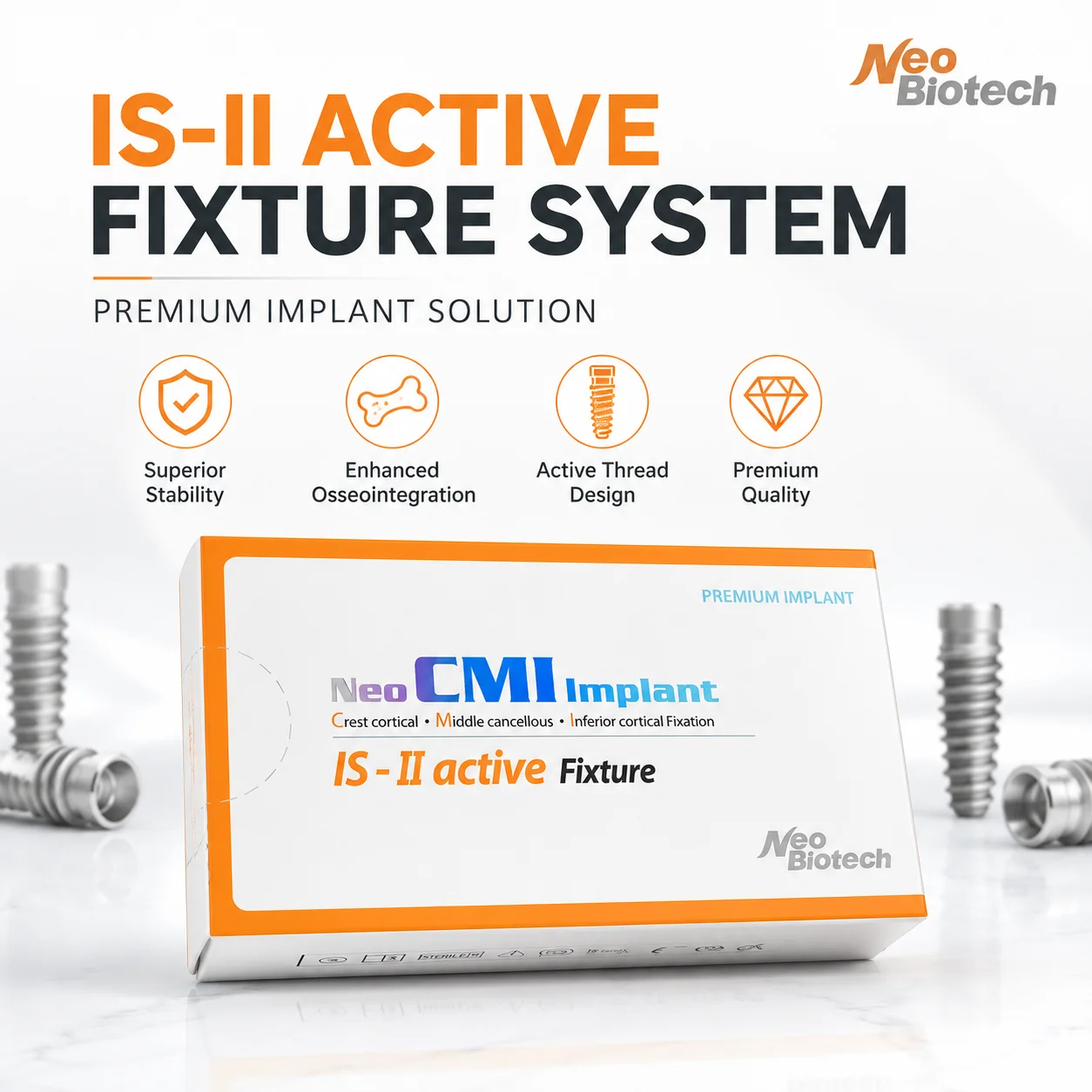 

Medical Grade Titanium Alloy Abutment Screw, Dental Accessories for NeoBiotech Dental Implant System