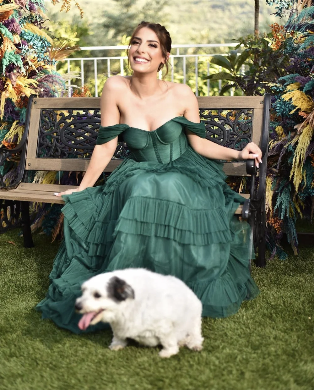 Green Prom Dresses Multiple Layers Of Tulle 2024Evening Dress فساتين السهرة A-shaped Wedding Formal Occasions Party Dresses