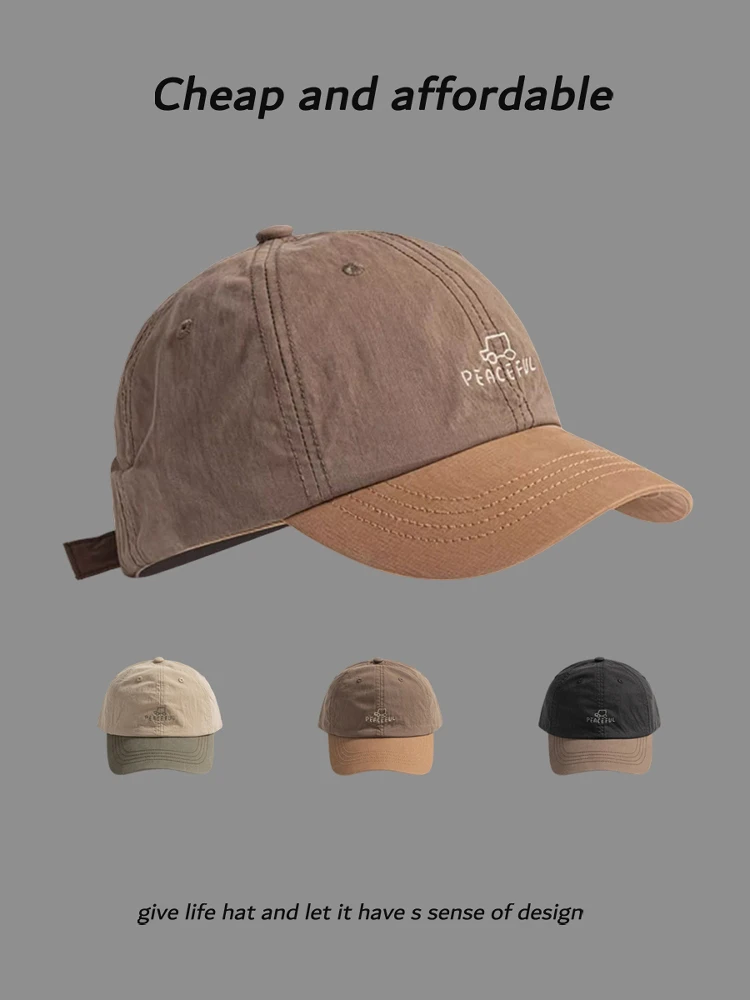 Spring and summer thin color matching baseball cap for men and women and couples, simple casual and versatile sunshade cap