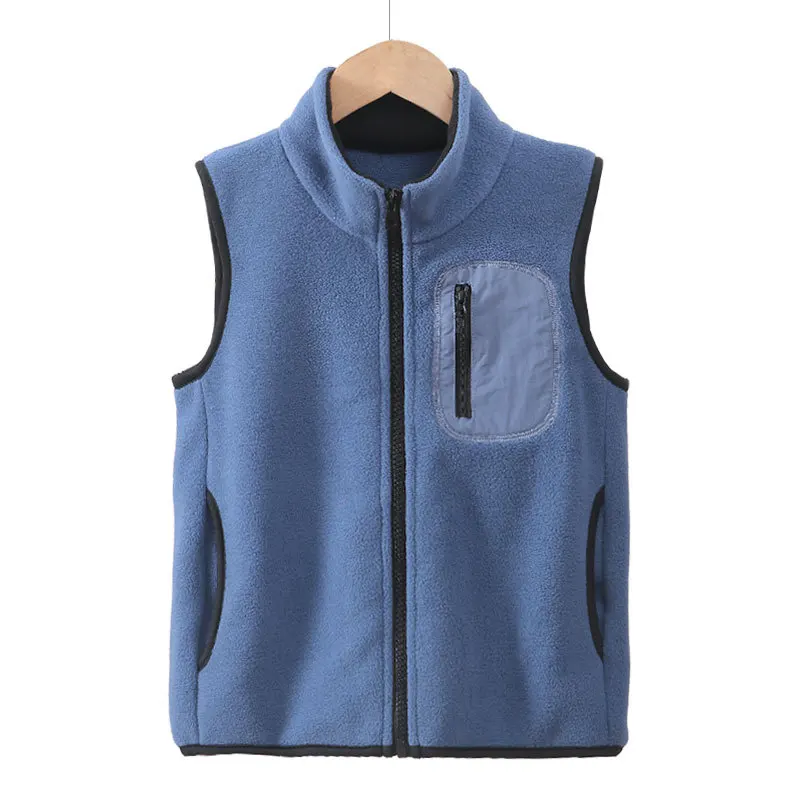 4-18 Years Boys Girls Polar Fleece Vest Autumn Winter Thick Warm Teen Children Tops Outerwear 5A Antimicrobial Kids Waistcoats