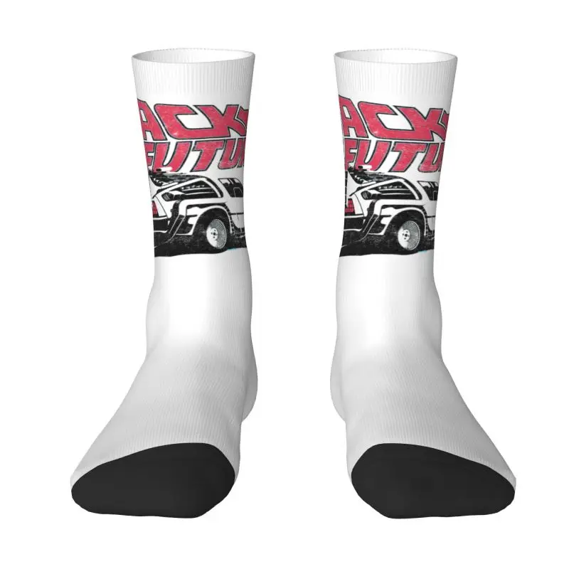 Vintage Back To The Future Men Women Crew Socks Unisex Fashion Sci-fi Adventure Film Spring Summer Autumn Winter Dress Socks
