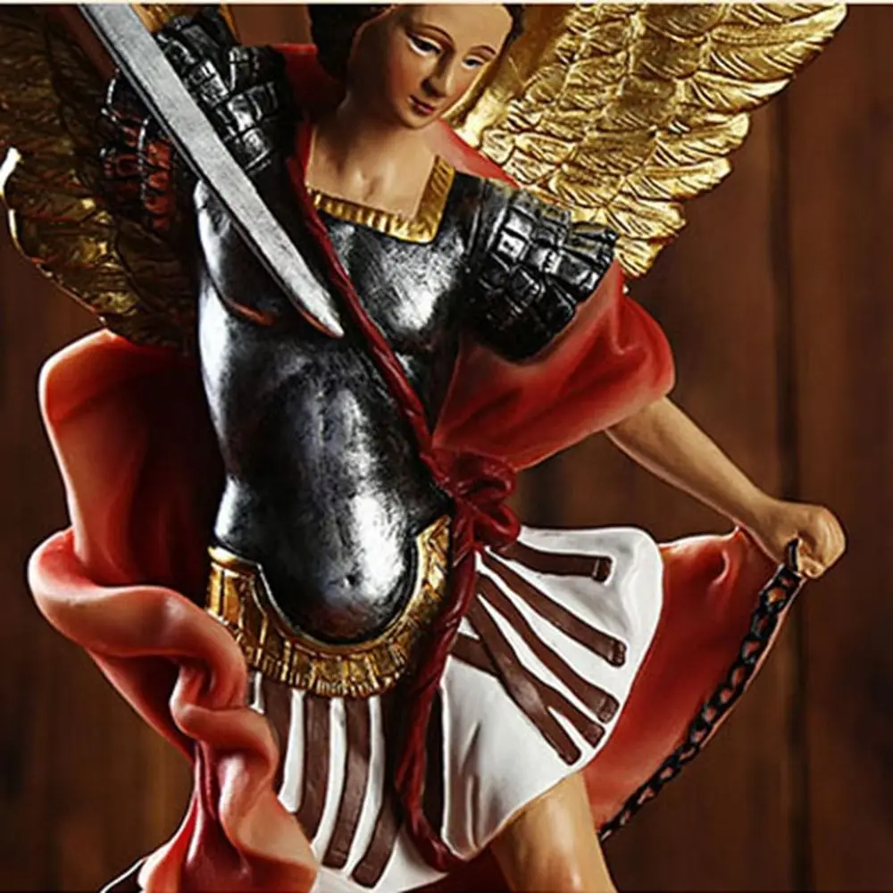 Classical Saint Milka Angel Statue Saint Milka Angel Resin Killing Demon God Sculpture Swords Angel Handmade Religious Statue
