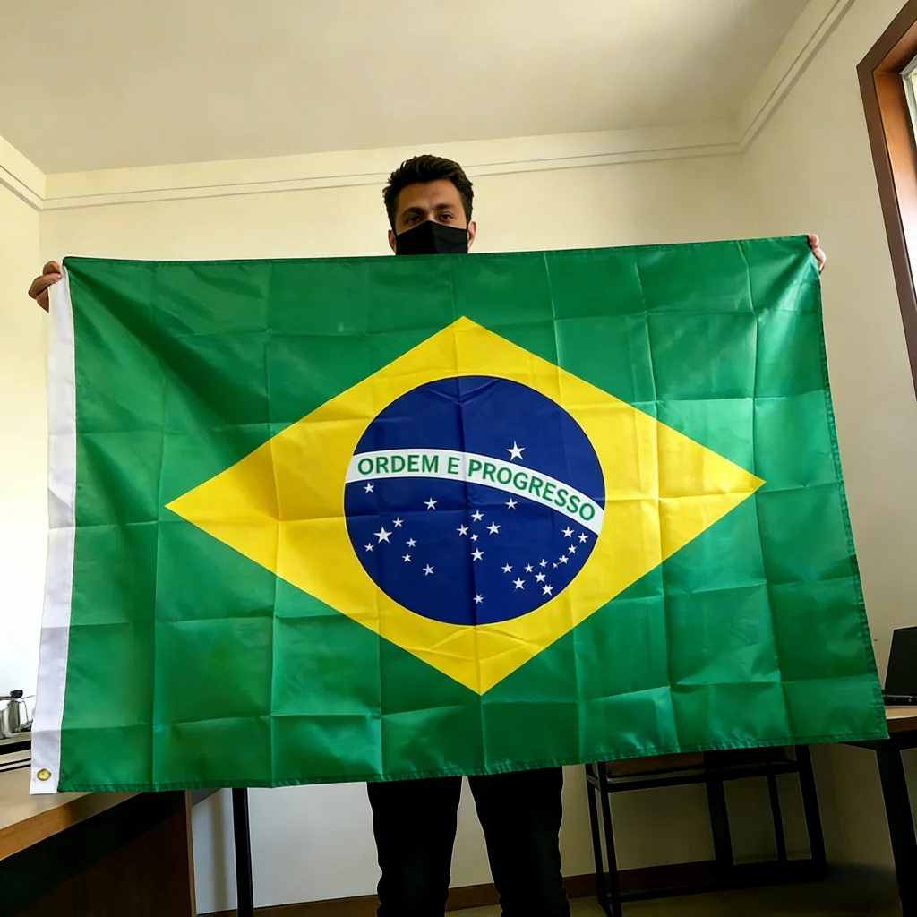 Brazil Flag 150x90cm Large 3x5 FT Bandeira Do Brasil Polyester Double Stitched For Outdoor Indoor Decoration