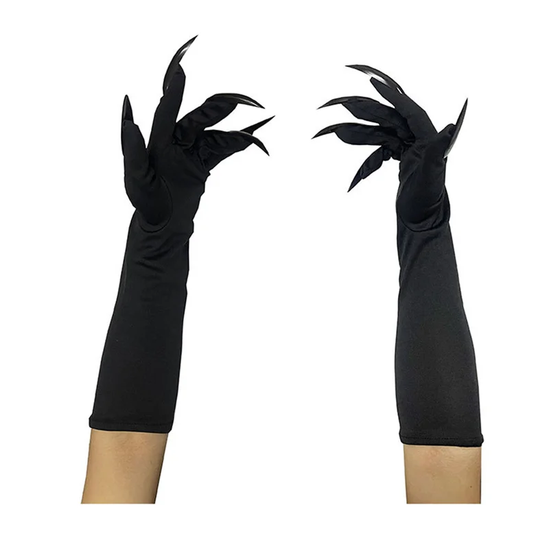 Luvas de vestir Ghost Claw, Moda Red Long Nails Cosplay, Seção engraçada do Dia das Bruxas, 41cm