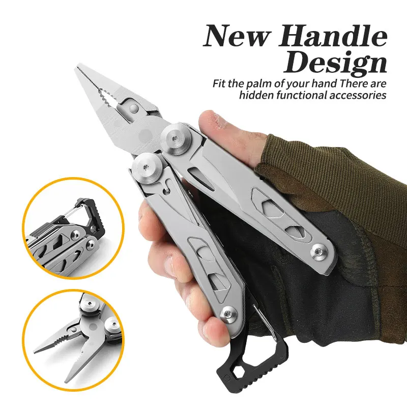 12 in 1 Multi-Tool Pliers with Nylon Sheath, Professional Outdoor Multi-Tool Knife for Camping and Hunting, Gift for Dads, Husba