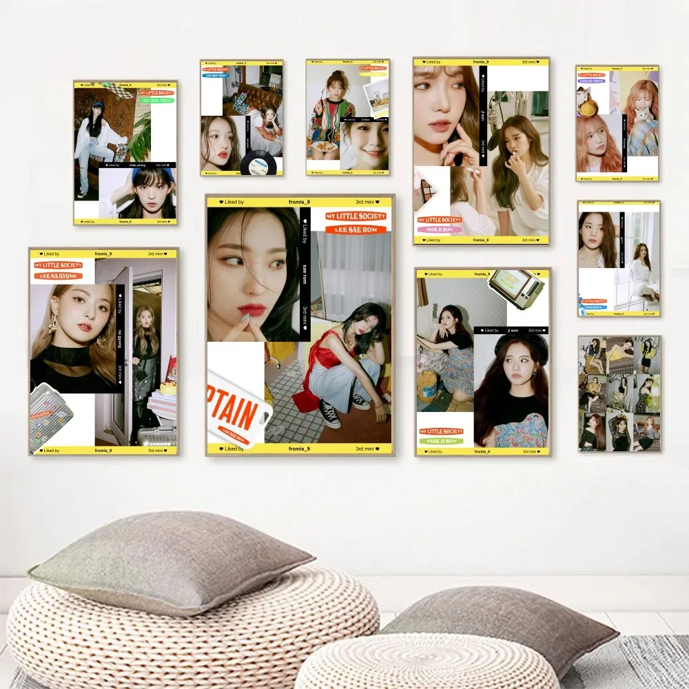 Kpop Fromis_9 My Little Society Album Concept Poster Decorative Paintings Bedroom Wall Sticker Living Room Cafe Home Decoration