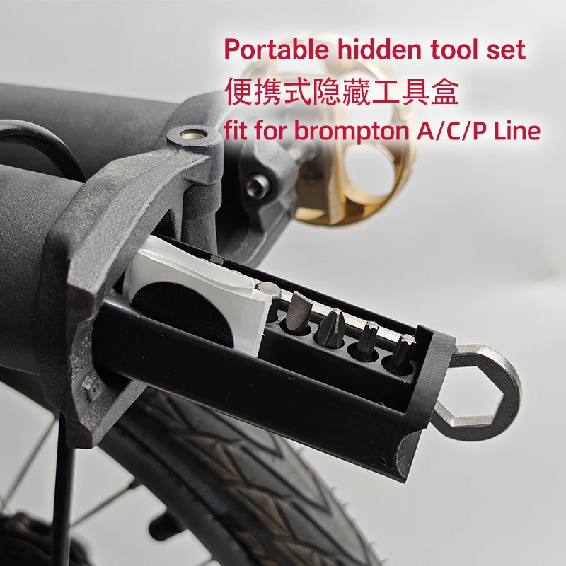 Bike Hidden Repair Tools Outfit For Brompton Magnet Frame Inner Storage Bag And Wrench Bike Mounting Repair Box ﻿