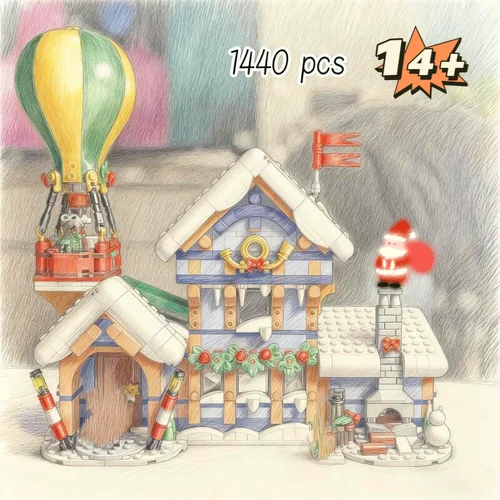1439 pièces modulaires bureau de poste d'hiver Moc blocs de construction briques Architecture cadeaux d'anniversaire compatibles 10339