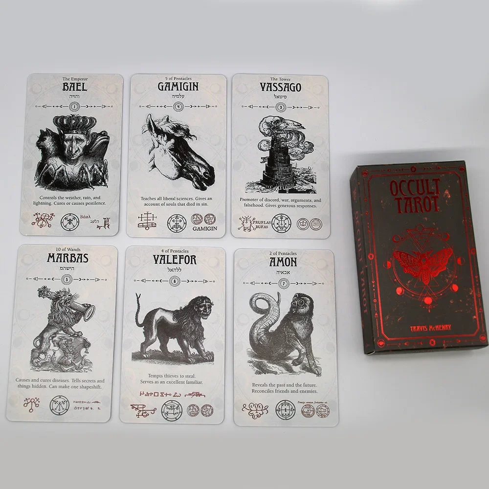 Juego de cartas de Tarot Occult, juego de cartas de oráculo de 78 barajas, tablero de juego de cartas de fiesta familiar, monónico antiguo