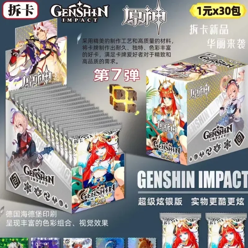 New Game Genshin impact Card Anime TCG Collection Pack Booster Box Rare SSR Anime Collectible Card Family Table Game Card Toy