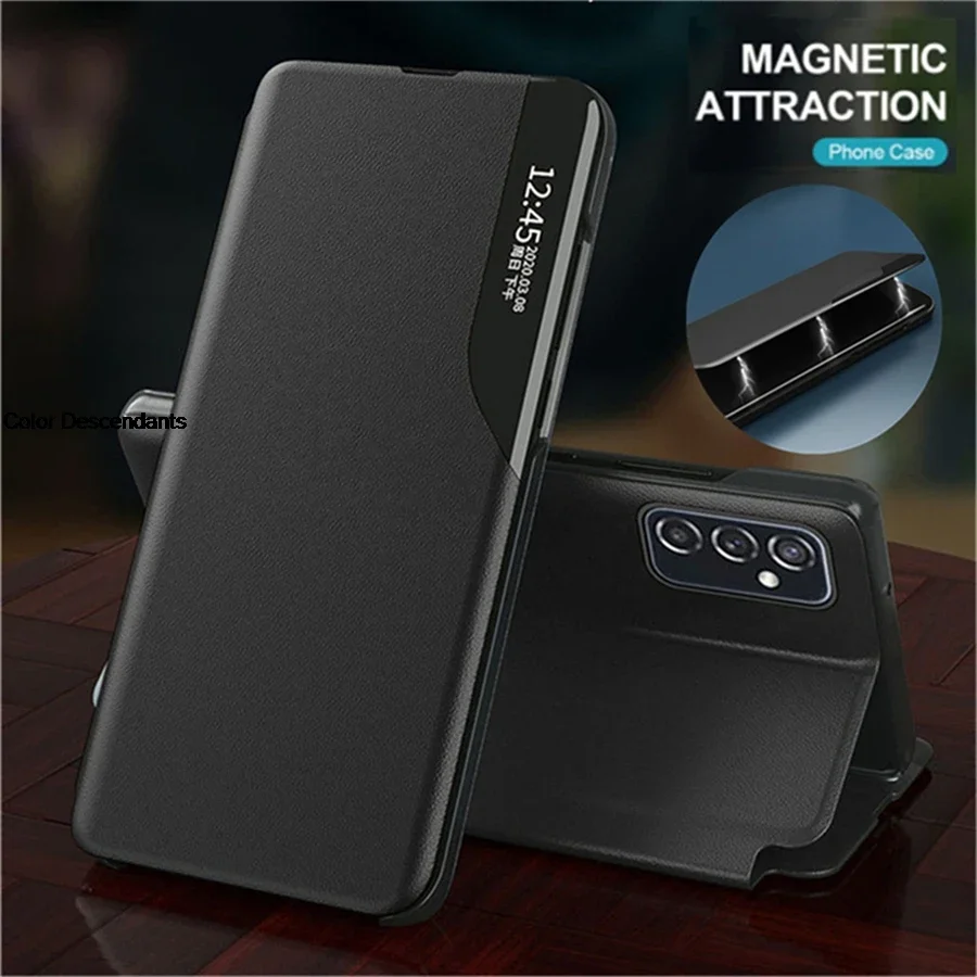 

Smart Window View Flip Case For Samsung Galaxy M55 M53 M52 M34 5G M33 M32 M23 M14 SM-M556B/DS Magnetic Leather Phone cover