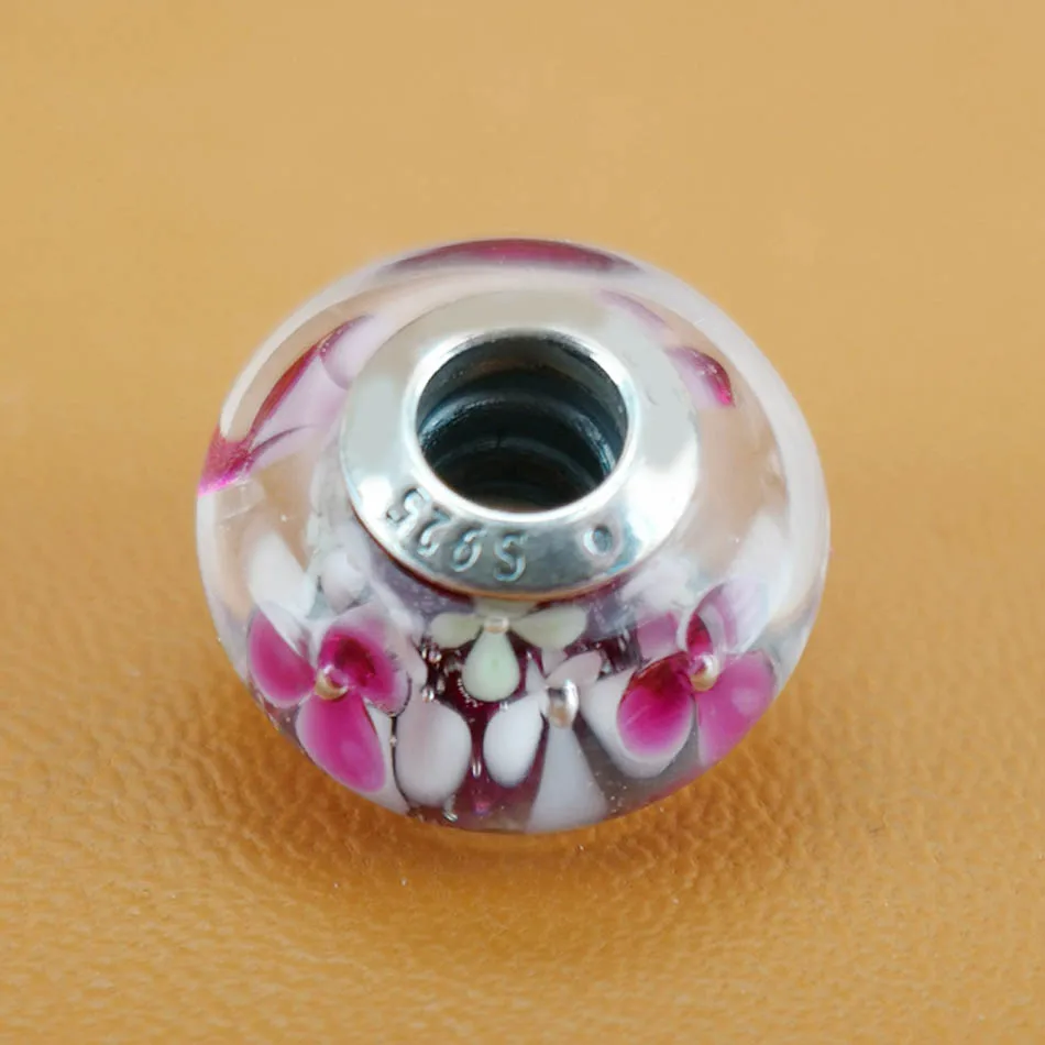 Women Jewelry Murano Glass Bead for Bracelets Flower Garden Charm Lady Gift