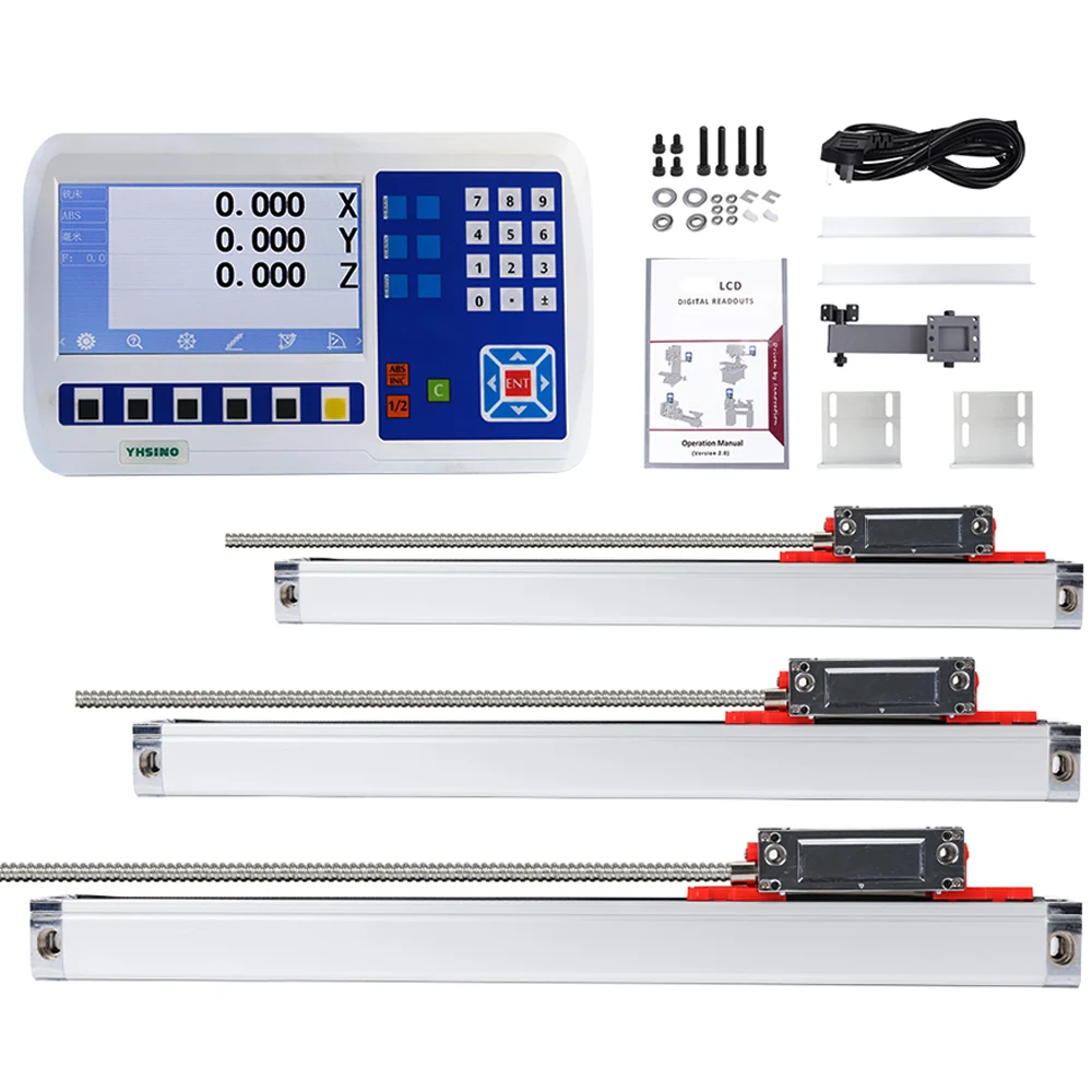 

YH800 YH800-3V BIG LCD Dro Set 13 Languages Digital Readout Kit KA-300 Linear Encoder YHSINO KA300 5V 5U TTL 7-Inch Screen