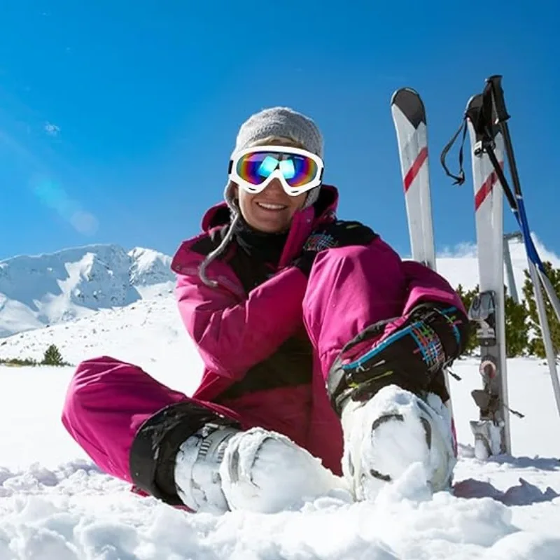 Esporte ao ar livre óculos de esqui anti nevoeiro proteção uv400 máscara de esqui masculino feminino anti-nevoeiro grande rosto óculos de neve