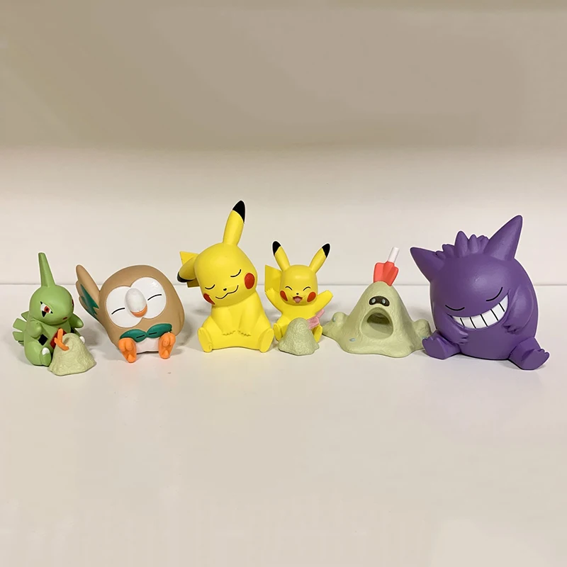 5Pcs/set Takara Tomy Original Pokemon Shoulder To Shoulder Gashapon Gengar Piplup Action Figure Model Toys Gift for Birthday