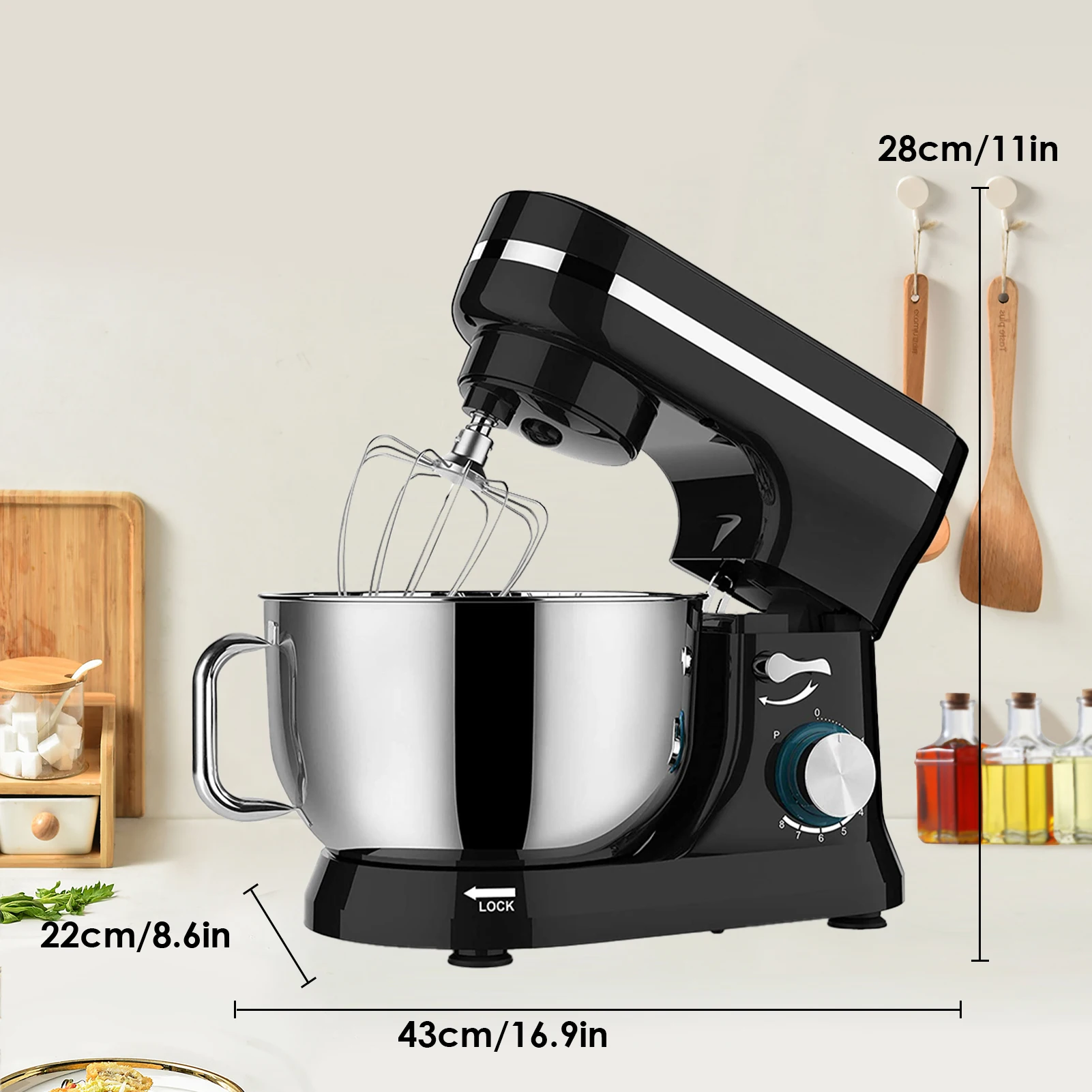 Кухонные миксеры Электрические бытовые миксеры Мощный блендер, миксер для теста с наклонной головкой и чашей для смешивания для большинства домашних приготовления пищи и выпечки