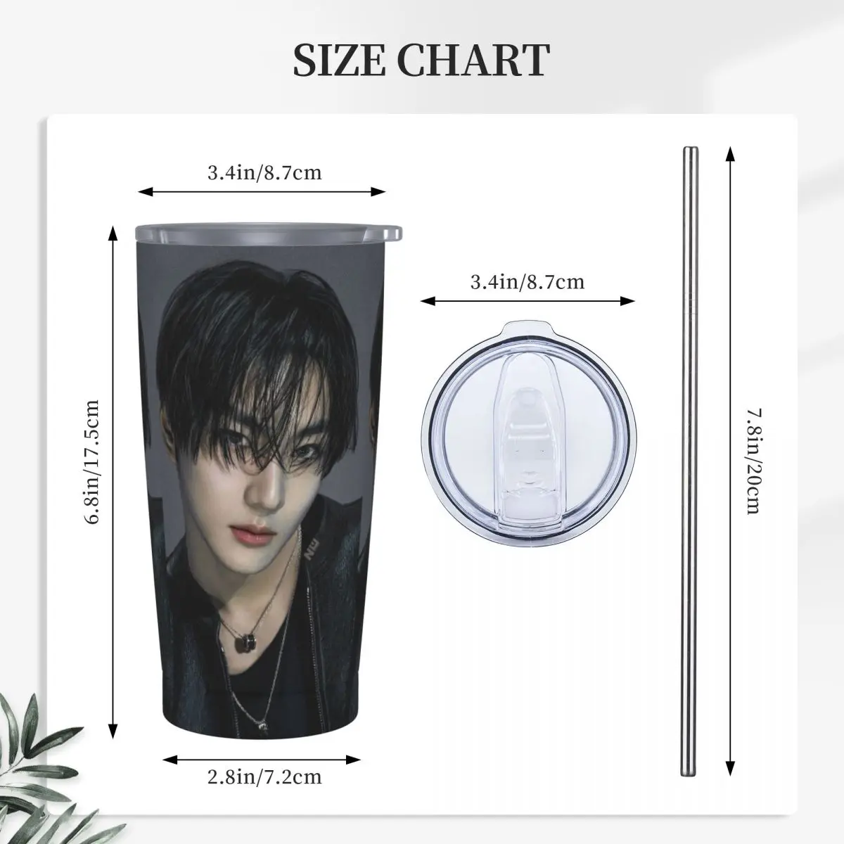 Jungwon En Kpop Stainless Steel Tumbler Vacuum Insulated Mug Thermal Cold Cups Straw With Lid 20oz