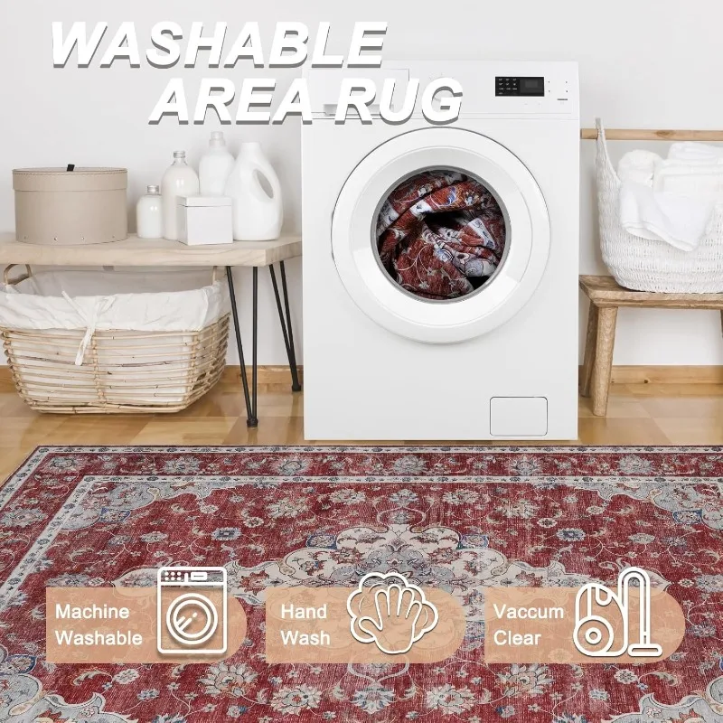 Bohemian Living Room Carpet Retro Print Large Area Bedroom Rugs Machine Washable Non-slip Coffee Table Mats Alfombra Tapis Ковер