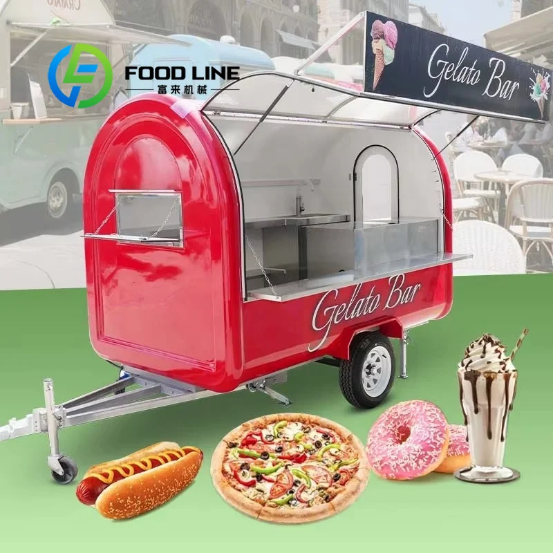 Horse Box Churro Electric Hot Dog Vend Cart Street Blackout Food Trailer Fully Equip Code Car for Sale USA customize