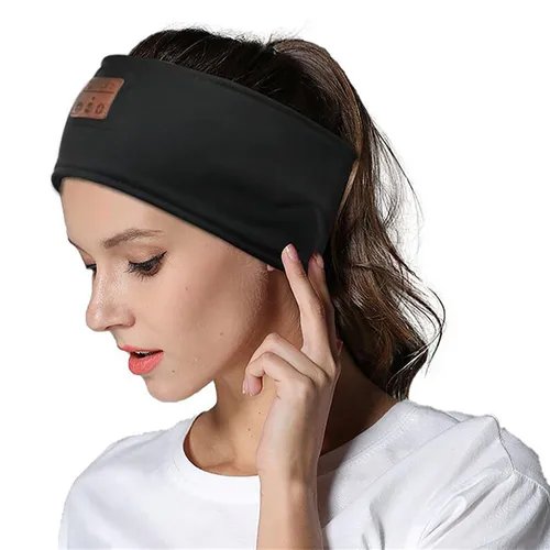 Imagen 2 del producto Auriculares para dormir para hombre y mujer, diademas deportivas inalámbricas compatibles con Bluetooth, máscara para ojos suave, auriculares con micrófono, bandas para el cabello para Yoga