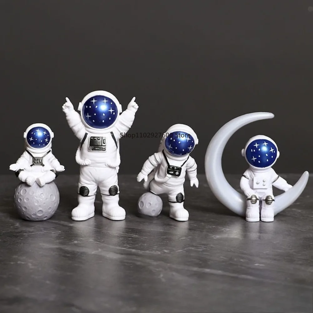 1set Astronaut Figure Statue Figurine Spaceman Sculpture Educational Toy Desktop Home Decoration Astronaut Model For Kids Gift