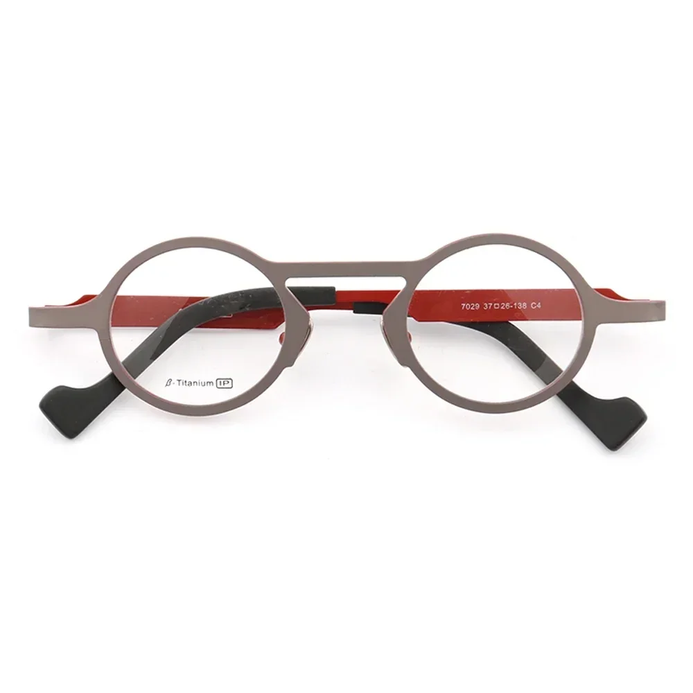 Retro Light Fashion Unisex Titanium Optical Glasses Frames round Vintage Spectacles Eyewear Metal Hipster Eyeglass Frames