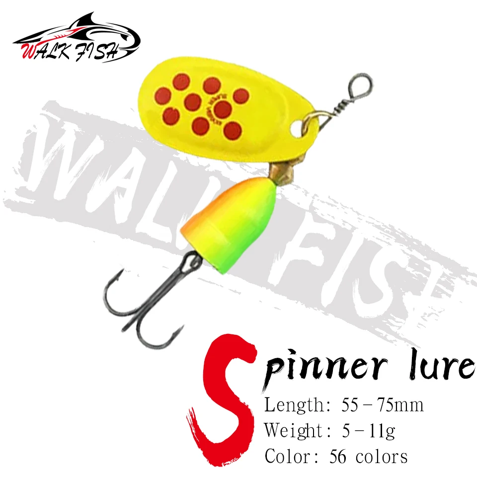 WALK FISH 1#-5# 5g 6g 8g 9g 11g New Metal Fishing Lure Spinner Bait High Quality Hard Baits Treble Hook Fishing Tackle For Pike