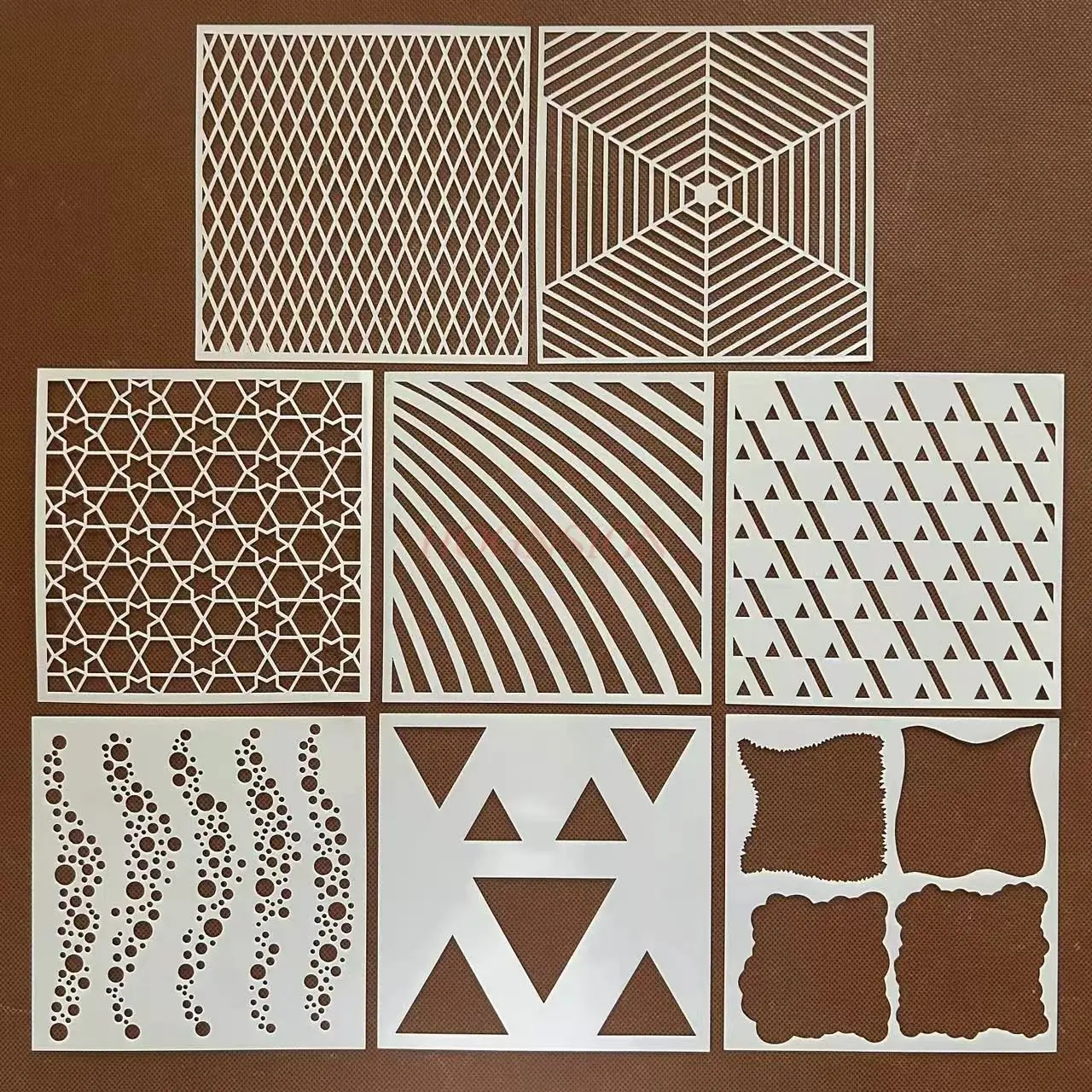 1 قطعة قالب رسم رذاذ غير منتظم هندسي الكتابة على الجدران مكتوبة بخط اليد ملصق جوفاء اللوحة رذاذ قالب اللوحة أداة #1